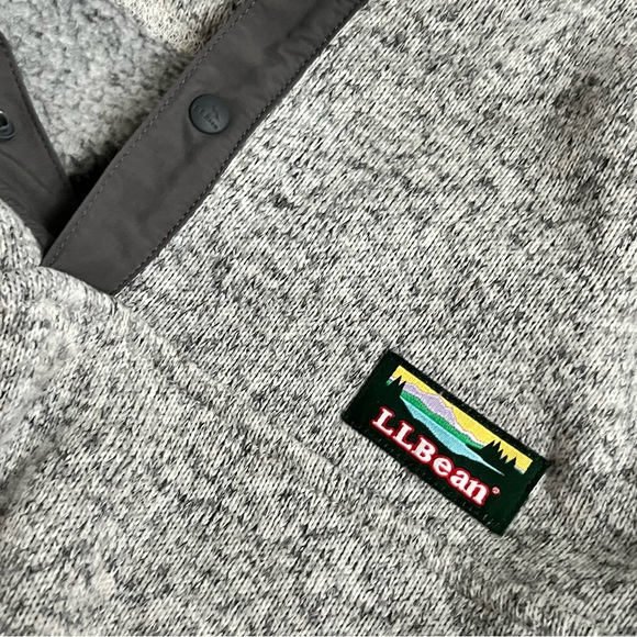 LL Bean Men’s Gray Large Sweater Fleece Pullover - Picture 8 of 11